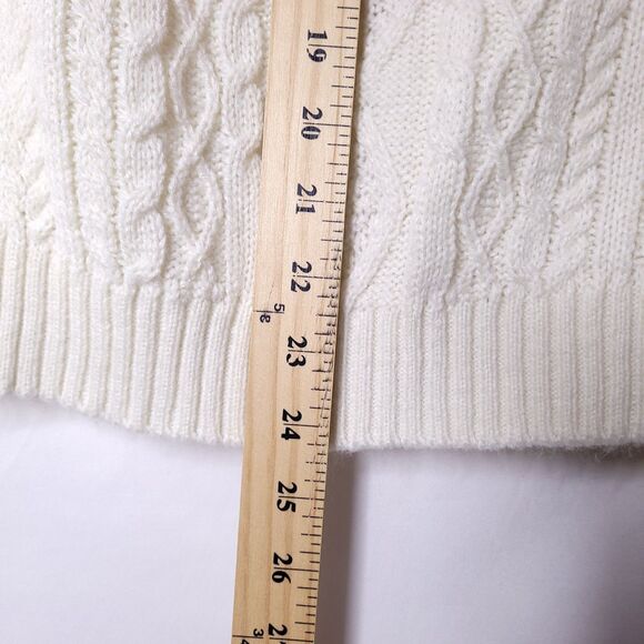 Strut & Bolt Sweater Womens Large Cable Knit Double Ruffle - Picture 6 of 11